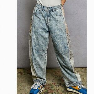 📦 POL “ Freda 2  ” POL Barrel Stripe Pants with Lace Detail 68A